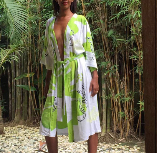 Tropical Kimono Beach Cover Ups