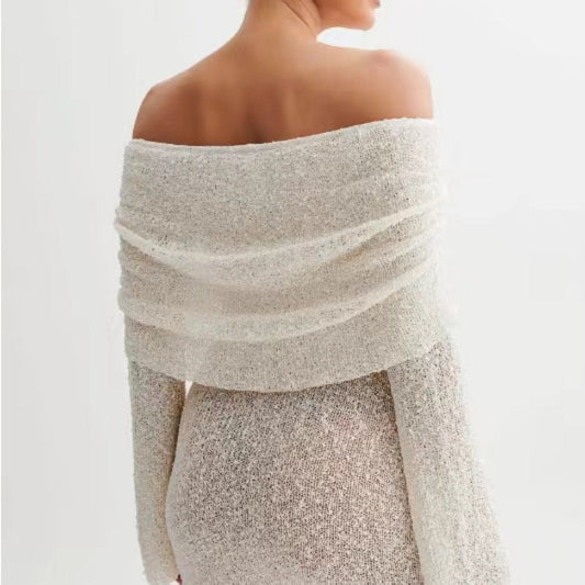 25 Edition โ Off-Shoulder Knit Bodycon Dress