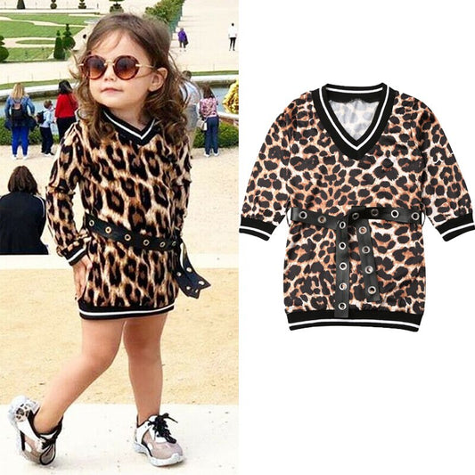 1 6Y Cute Toddler Baby Girl Dress Autumn Leopard