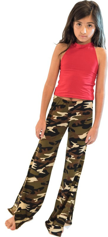 KIDS CAMOUFLAGE CUT SIDE PANTS