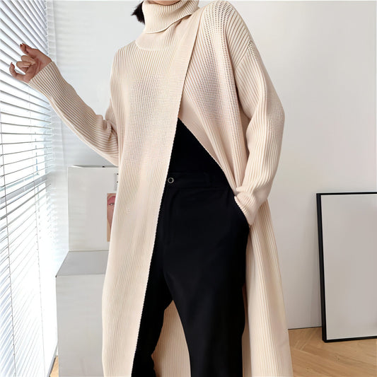 A.1 Long Knit Turtleneck Sweater Long Skirt Pullover Bottoming With