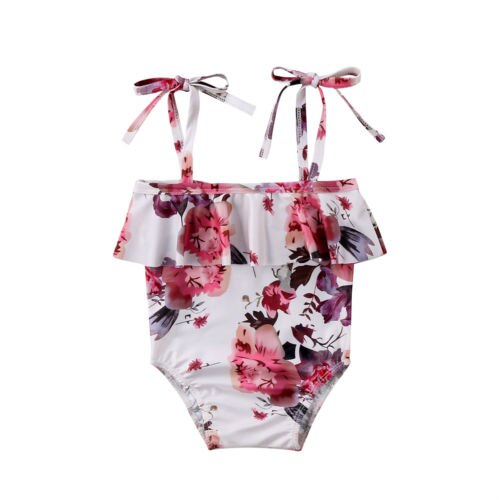 Cute Princess Kids Baby Girl Floral Swimsuit