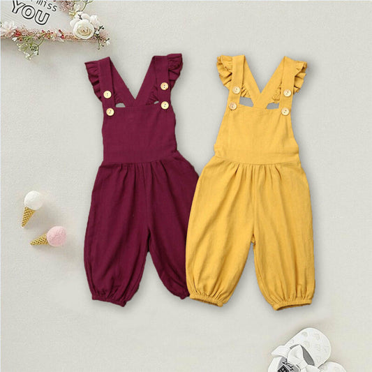 Casual Kids Baby Girl Rompers Summer Button