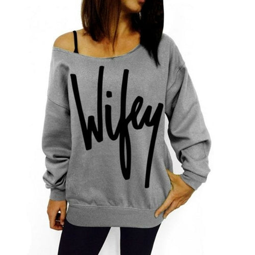 Plus Size S-5XL Spring Autumn Hoodies Women Fashion Letter Printed | Blue Charlie