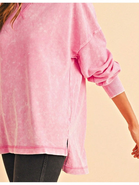 Cotton Mineral Acid Washed Oversized Sweatshirt