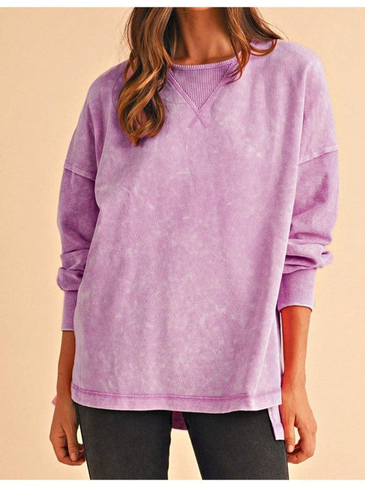 Cotton Mineral Acid Washed Oversized Sweatshirt