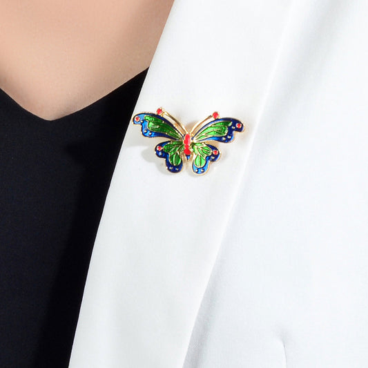 Beautiful Green Butterfly Pins Brooches Insect Safety Pin Lapel For