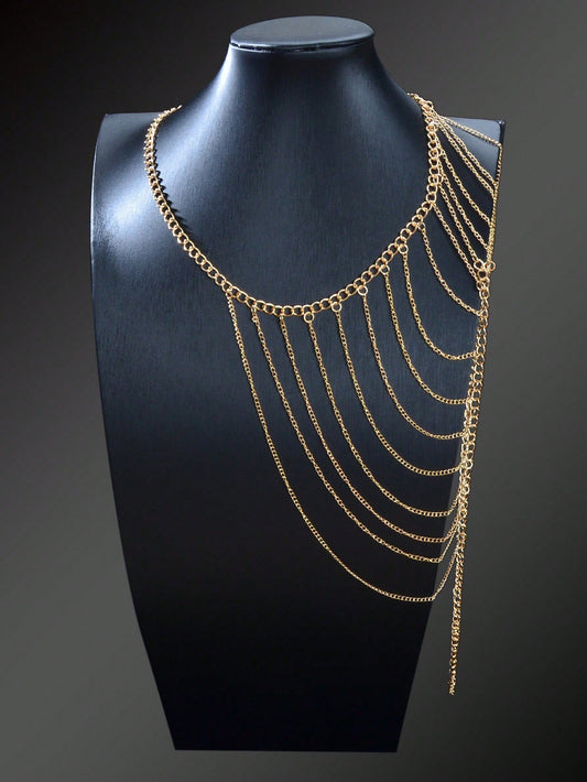Boho Tassel Chain Necklace Shoulder Body Jewelry Trendy Statement