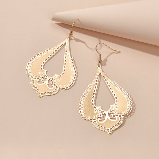 Retro Jewelry Gold Geometric Drop Chandelier Earring Wholesale Price