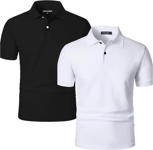 Misharen Unisex Pure Cotton 2Pcs Combo Polo T-Shirt | 240 GSM Honeycomb Fabric | Ruby Milo