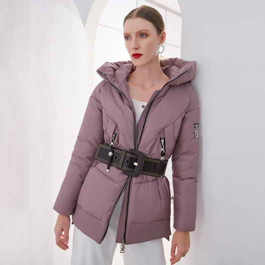 Casual hooded women winter coat parka Zipper pocket padded jacket coat | Jade