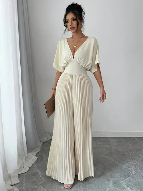 25 Edition โ Pleated Wrap-Style Maxi Dress