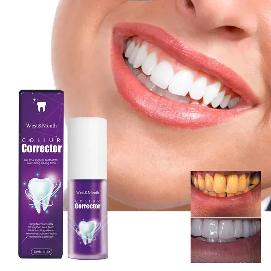 West&Month Purple Whitening Toothpaste Clean Stains Oral Odor Care