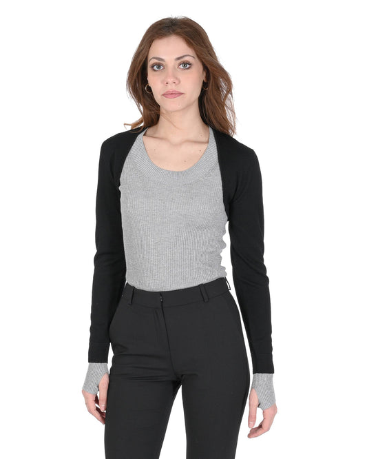 Boss by Hugo Boss Women Crop Top 50444482 001 | Luxury Black Virgin Wool Top