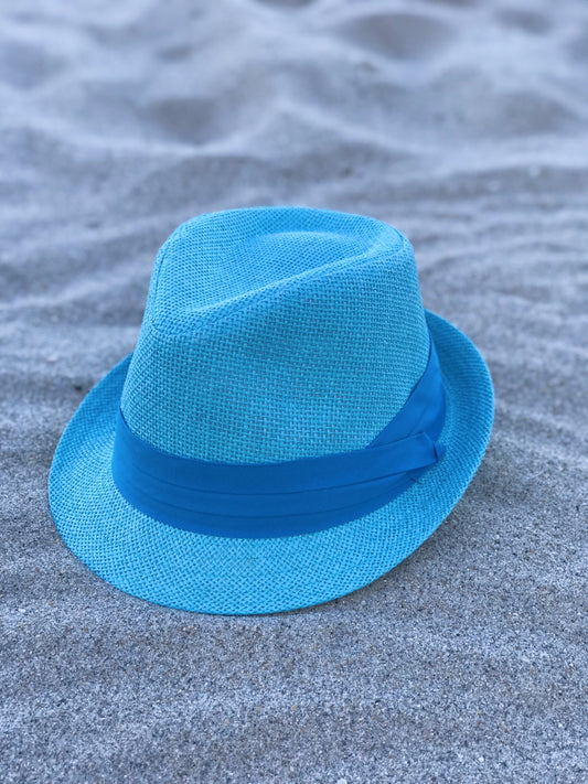 ‘Turquoise Sun’ Blue Sun Fedora Hat