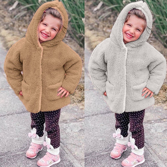Cute Kids Baby Girl Winter Warm Comfortable Hooded
