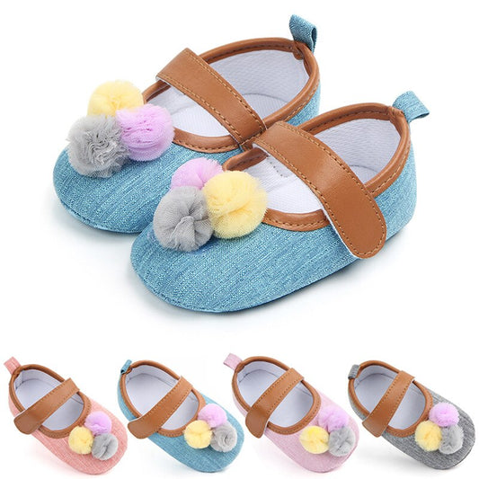 Fashion colorful ball Newborn baby shoes canvas