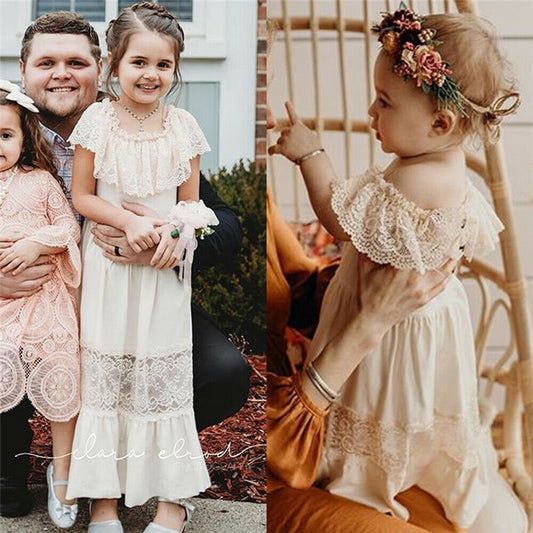 Kids Baby Girl Lace Princess Dress Off Shoulder
