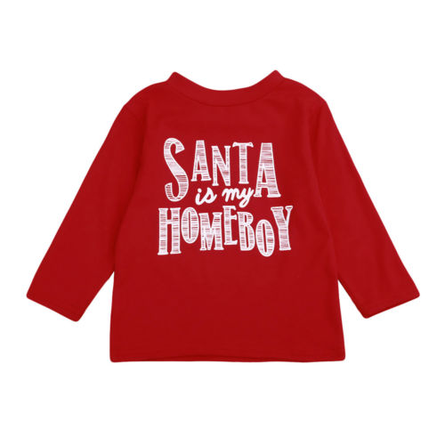 Kids Boy Long Sleeve T shirt Christmas Tee Toddler
