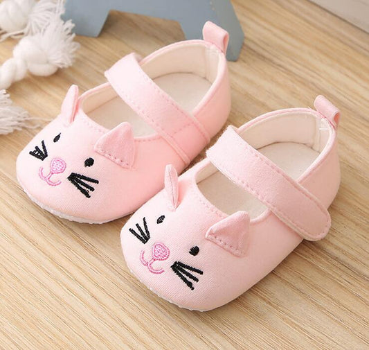 Lovely animal print newborn baby girls crib shoes