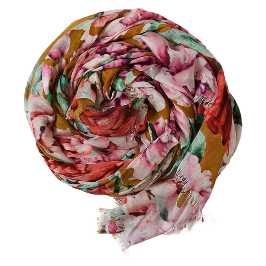 Premium Soft Quality Modal Scarf Floral Print Lightweight Wraps MMD422
