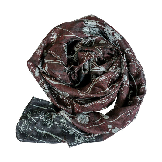 Premium Quality Printed Floral Scarf Cashmere Wool Lightweight MSL201