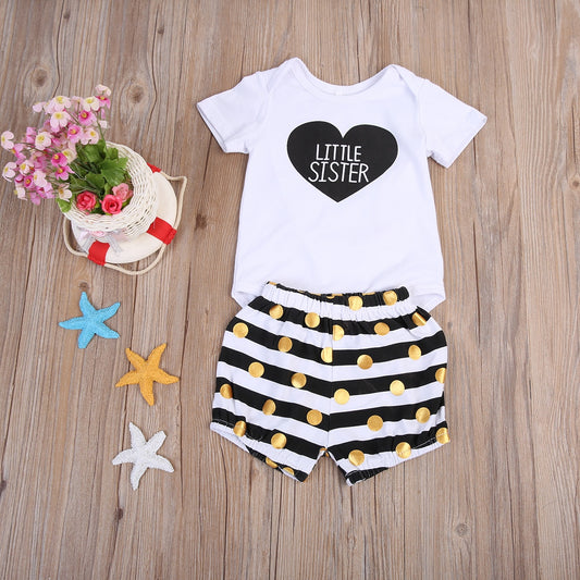 Newborn Baby Kids Sisters Letters Heart Matching