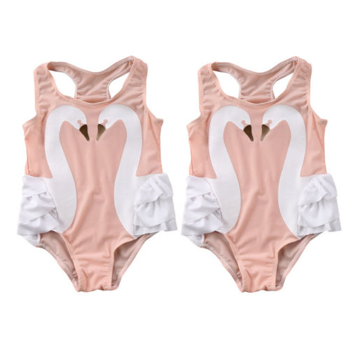 Newborn Kids Baby Girls Swan Bodysuit Baby Animals