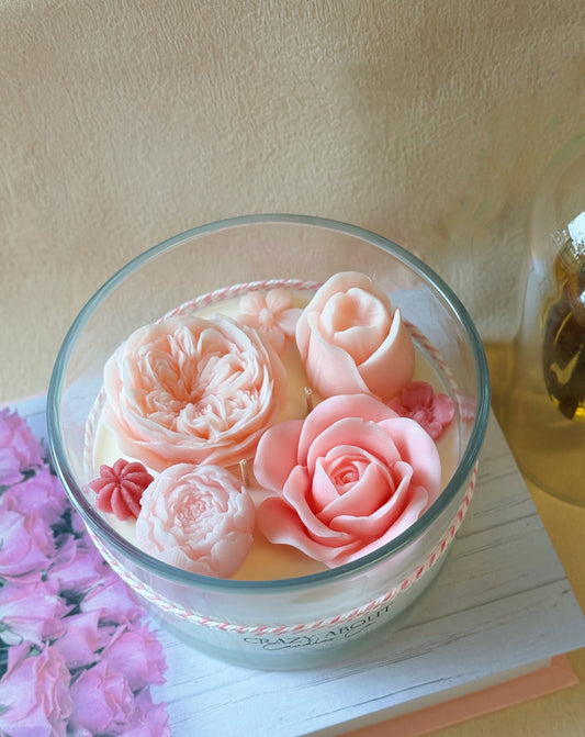Handmade Flower-in-a-Jar Candle for Elegant Home Decor & Unique Gifts