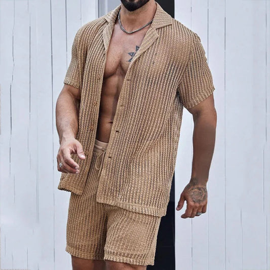 Summer See-through Men's Shorts set