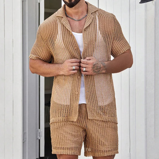 Summer See-through Men's Shorts set