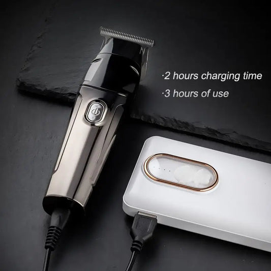 Professional Rechargeable Men's Hair Trimmer Engraved Notch Styling