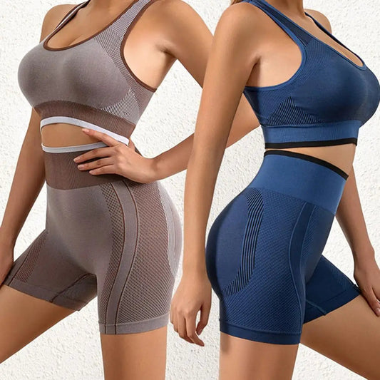 Yoga Vest Shorts 2Pcs/Set Casual High Stretch Washable Push Up Sports