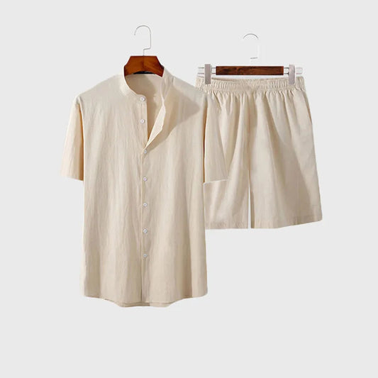 Breathable Hawaiian Men Beach two piece set