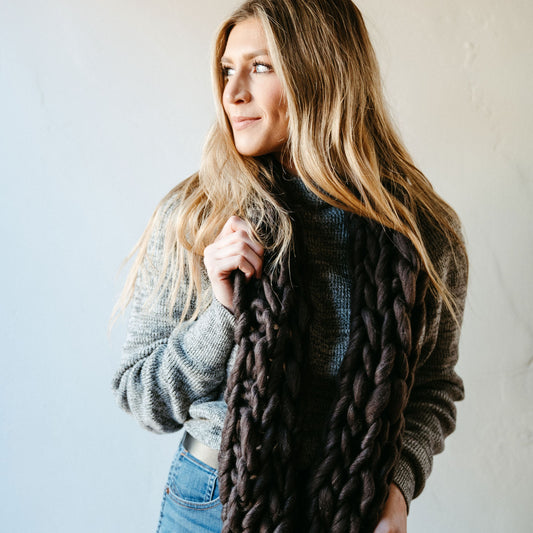 Charcoal Thick Knit Infinity Scarf