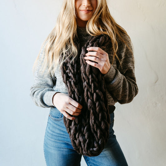Charcoal Thick Knit Infinity Scarf
