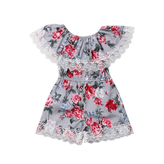 Sweet Toddler Kids Baby Girls Lace Flowers Romper