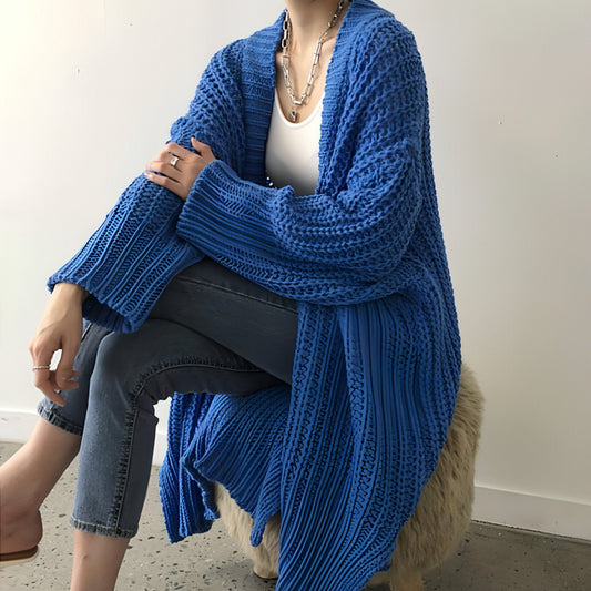 Retro Lazy Coat Loose Mid-length Sweater Jacket Women | Carmine Juneberry