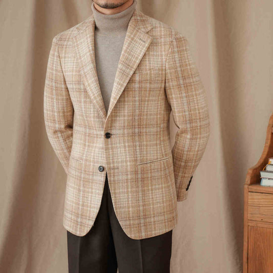 WoolRetro™ – Classic Plaid Wool Suit for Men