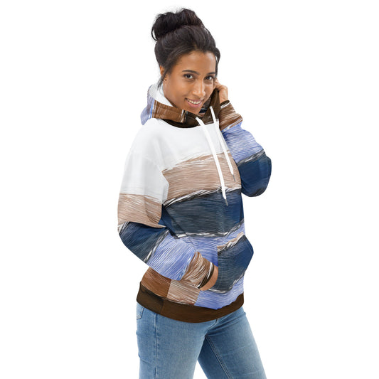 Womens Graphic Hoodie Rustic Hues Pattern | Grey Coco