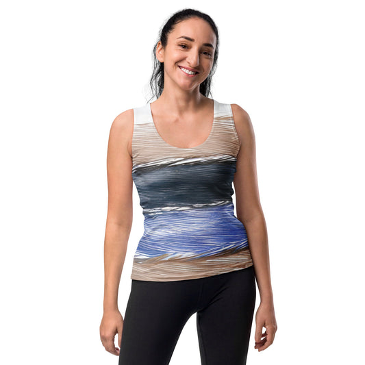 Womens Stretch Fit Tank Top - Rustic Hues Pattern | Lightweight & Comfortable