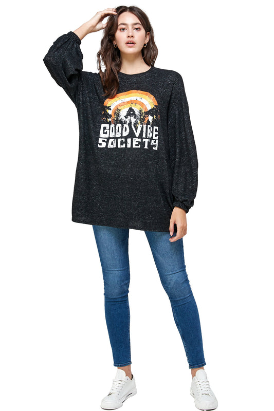 Graphic Print Pullover – Relaxed and Stylish | Indigo Arrowwood