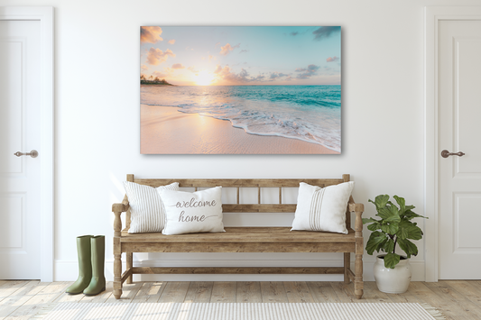 Glass Wall Art -Sea & Waves (18x28 inches - 46x72cm)