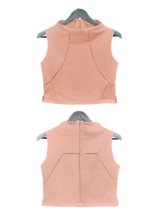 Victoria Crop Top | Slimming Raised Neckline Chic Women’s Top