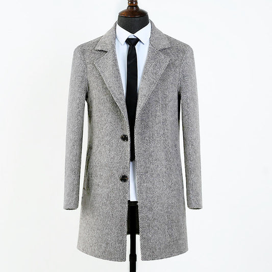 MetroElite™ Men's Wool Coat – Premium Herringbone Winter Edition