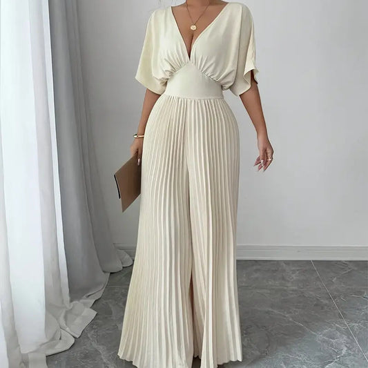 25 Edition โ Pleated Wrap-Style Maxi Dress