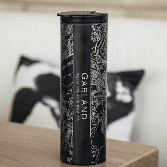 Garland - Texas Map Tumbler in Matte Black