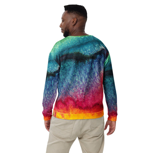 Graphic Sweatshirt for Men - Multicolor Abstract Pattern