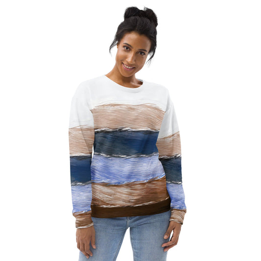 Graphic Sweatshirt for Women Rustic Hues Pattern | Grey Coco
