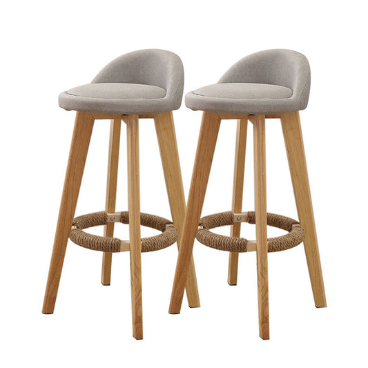 2x Levede Fabric Swivel Bar Stool Kitchen Stool Dining Chair Barstools